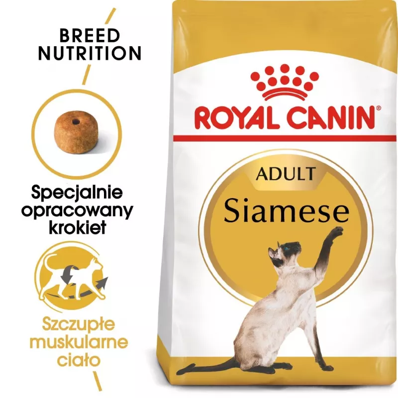 Sausas kačių maistas Royal Canin Siamese 2 kg — Suaugusios katės, Paukštiena, Baltymai 38%, Riebalai 16%