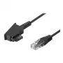 Wentronic Goobay TAE-F jungiamasis kabelis, skirtas DSL / VDSL, juodas, 6 m - TAE-F kištukas į RJ45 kištuką (8P2C) (51234)