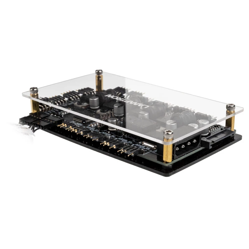 Ventiliatoriaus ir RGB valdiklis Lamptron RW460 vandens aušinimo sistemoms — juodas