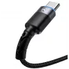 Duomenų kabelis Tellur USB į Type-C LED nailoninis pintas 1,2 m juodas