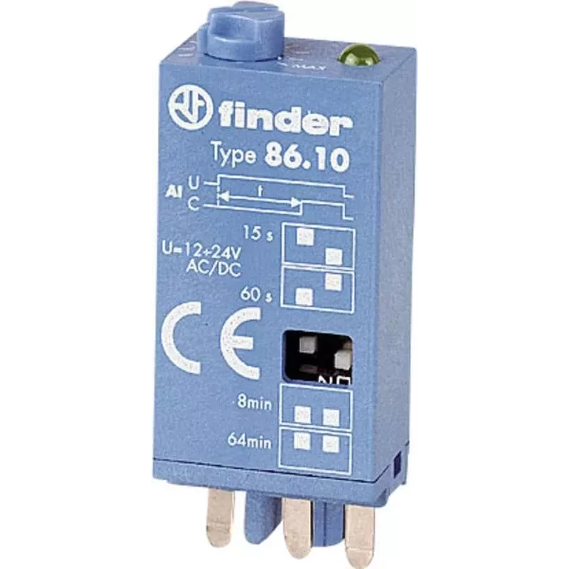 Finder laiko modulis Serija 86.30 86.30.0.024.0000 12 - 24 V DC/AC (86.30.0.024.0000)