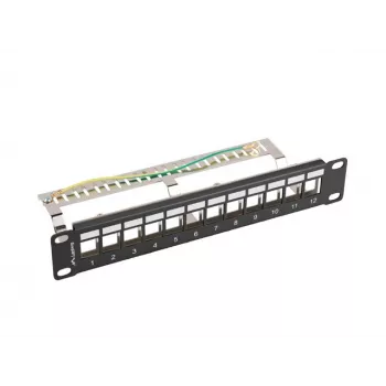 Komutacinis skydelis LANBERG PPKS-9212-B 12 prievadų 1U 10 colių FTP