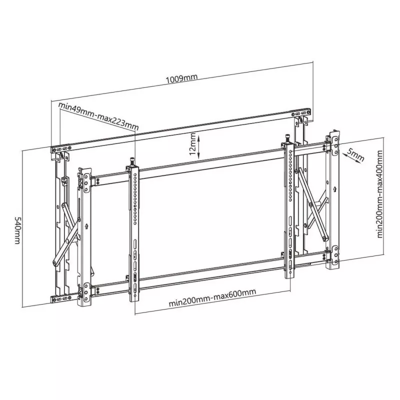 TV vaizdo sienos laikiklis MACLEAN MC-845 VESA 600x400mm tvirtinimas ekranams