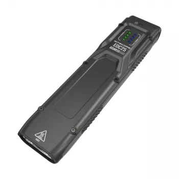 Taktinis žibintuvėlis Nitecore EDC25 — dvigubas LED, 15 lm, aliuminio korpusas, įkraunamas per USB, IP54, atsparus smūgiams, juodas