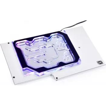 Alphacool Aurora GPX-N - vandens blokas + šiluminė plokštelė - akrilas - Varis - Nikelis - 3-pin JST - 1/4 - 60 °C - 0,8 bar (13039)