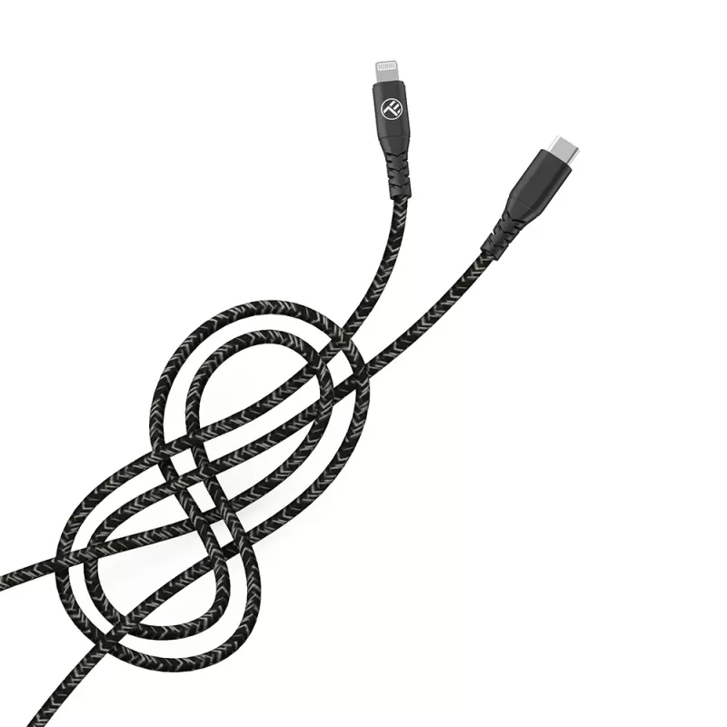 Duomenų kabelis Tellur Type-C į Lightning 3A PD60W 1m — juodas
