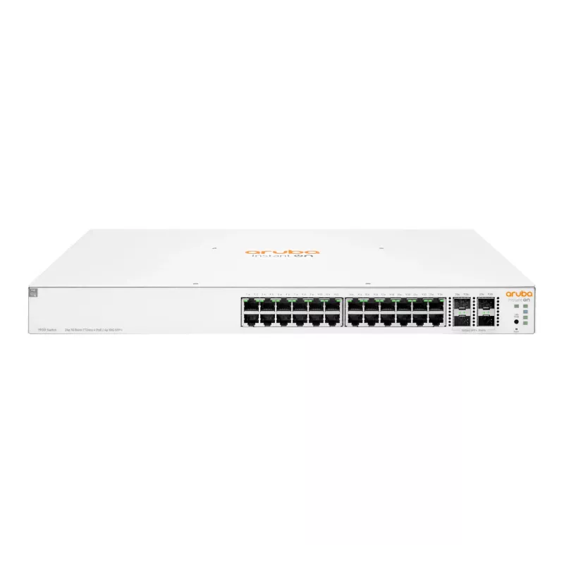 HPE Aruba Networking Instant On 1930 24G Class4 PoE 4SFP/SFP+ 370W valdomas L2+ Gigabit Ethernet (10/100/1000) maitinimas per Ethernet (PoE) 1U balta