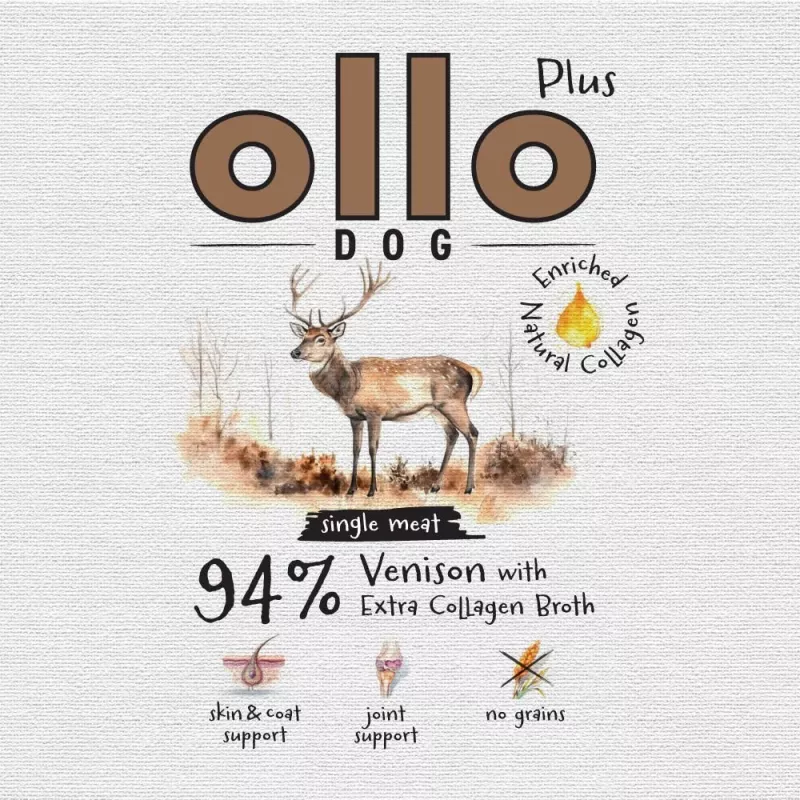 Ollo Plus Kolagen Venison 400 g šunų ėdalo skardinė