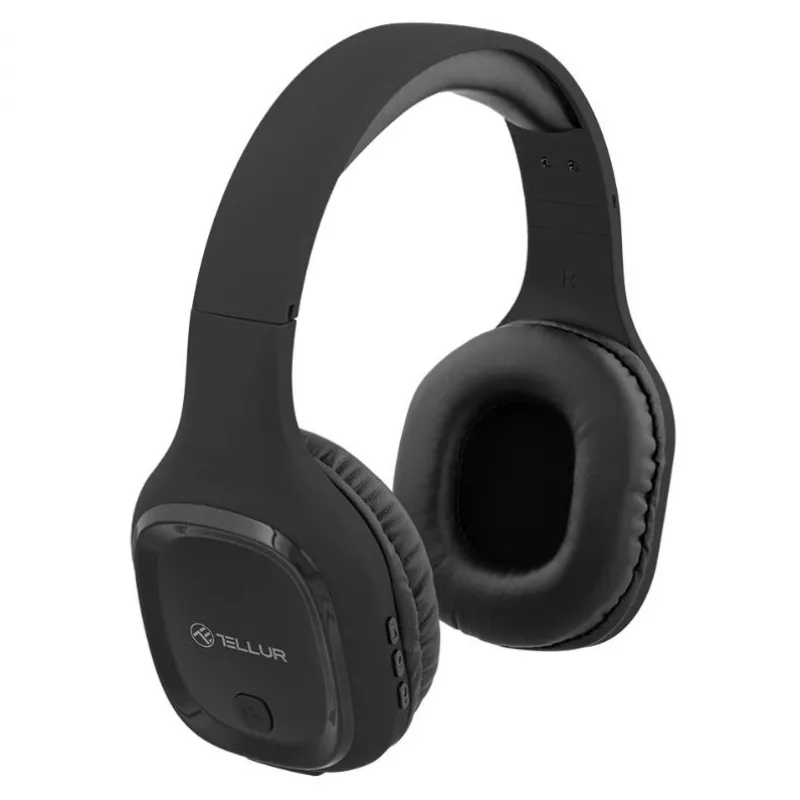 Ausinės Tellur Bluetooth ant ausies uždedamos ausinės Pulse juodos