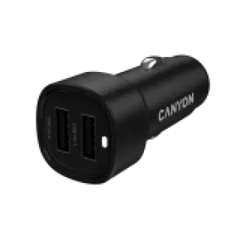 CANYON automobilinis kroviklis OnDrive 24 24W 2xUSB-A juodas