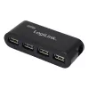 HUB USB 2.0 4 prievadų su maitinimo šaltiniu, juodas