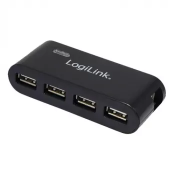 HUB USB 2.0 4 prievadų su maitinimo šaltiniu, juodas