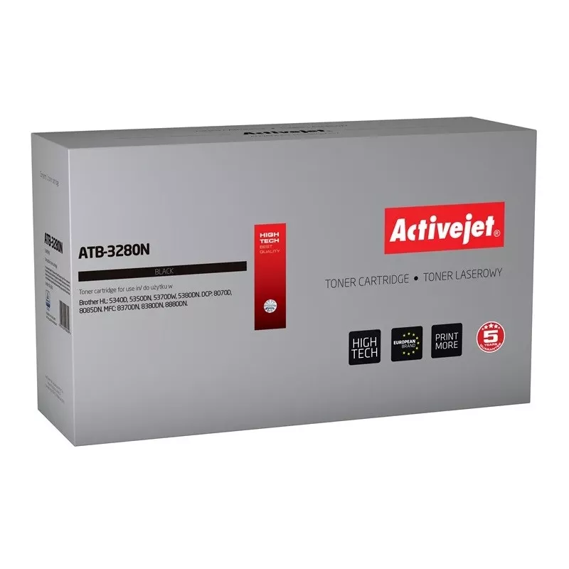Activejet ATB-3280N Dažų kasetė (pakaitalas Brother TN-3280; Superior; 8000 puslapių; juoda)