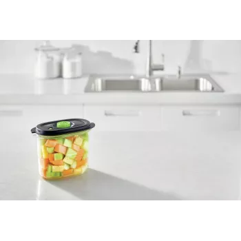 Maisto laikymo indas FoodSaver FFC023X 1,8 L ovalus Tritan, juodas permatomas, vakuuminis siurblys, tinkamas plauti indaplovėje