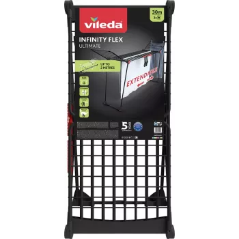 Ant grindų pastatomas stovas VILEDA Infinity Flex Ultimate — plieninis, juodas, 1 vnt., 5 metų garantija