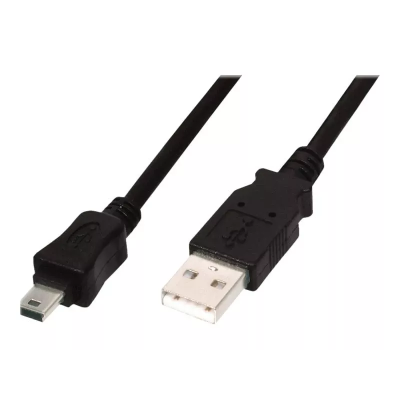 Assmann/Digitus USB 2.0 JUNGTIES KABELIS A-B USB 2.0 jungties kabelis, 480 Mbit/s, USB A - USB mini B, kištukas/kištukas, 1,8 m, juodas (AK-300130-018-S)