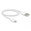 USB duomenų ir maitinimo kabelis DeLOCK 83000, skirtas iPhone, iPad, iPod, baltas, 1 m