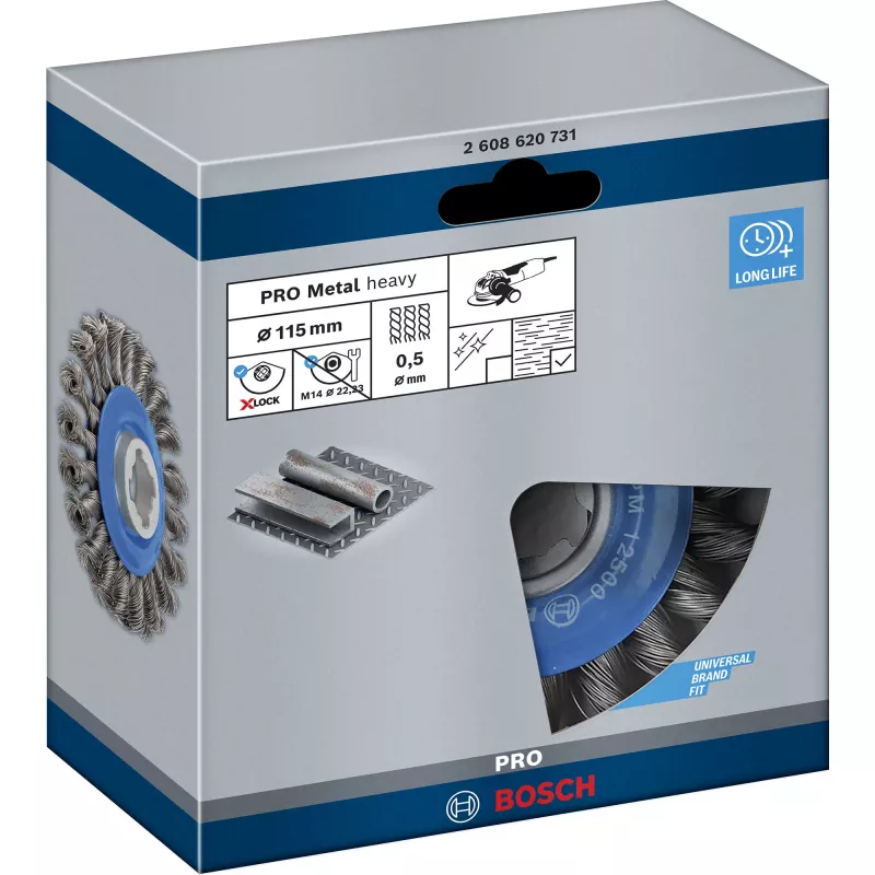 Bosch 2 608 620 731 kampinio šlifuoklio priedas Vielinis šepetys