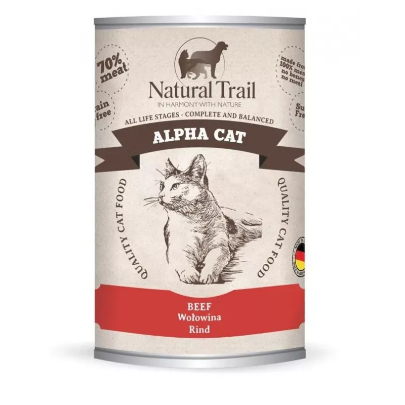 NATURAL TRAIL Alpha Cat jautiena - šlapias kačių maistas - 400g