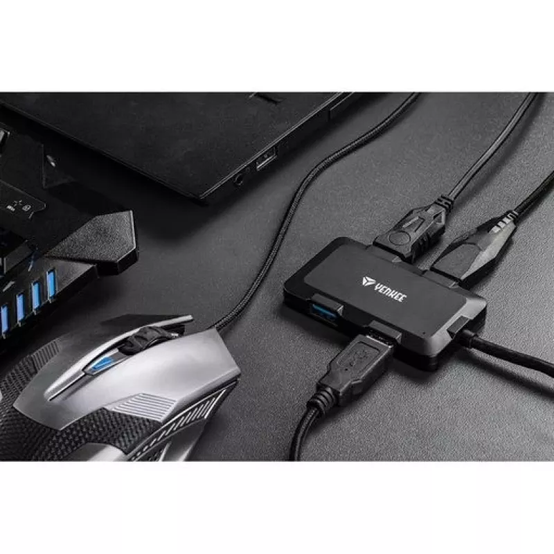 Yenkee YHB 4341BK 4 prievadų USB 3.0 įkrovimo šakotuvas