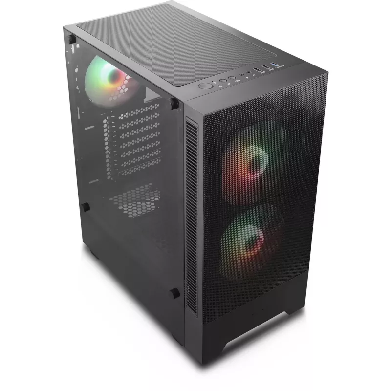 PC Case Set Silentware Flow 100 ARGB MESH — 2×140 mm priekyje, 1×120 mm gale