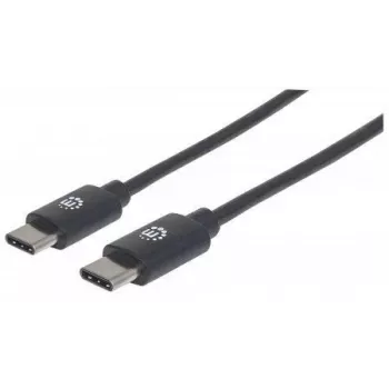 Manhattan USB-C į USB-C kabelis, 50 cm, vyriškas į vyrišką, juodas, 480 Mbps (USB 2.0), Hi-Speed USB, garantija visam laikui, atitinka USB2CC50CM
