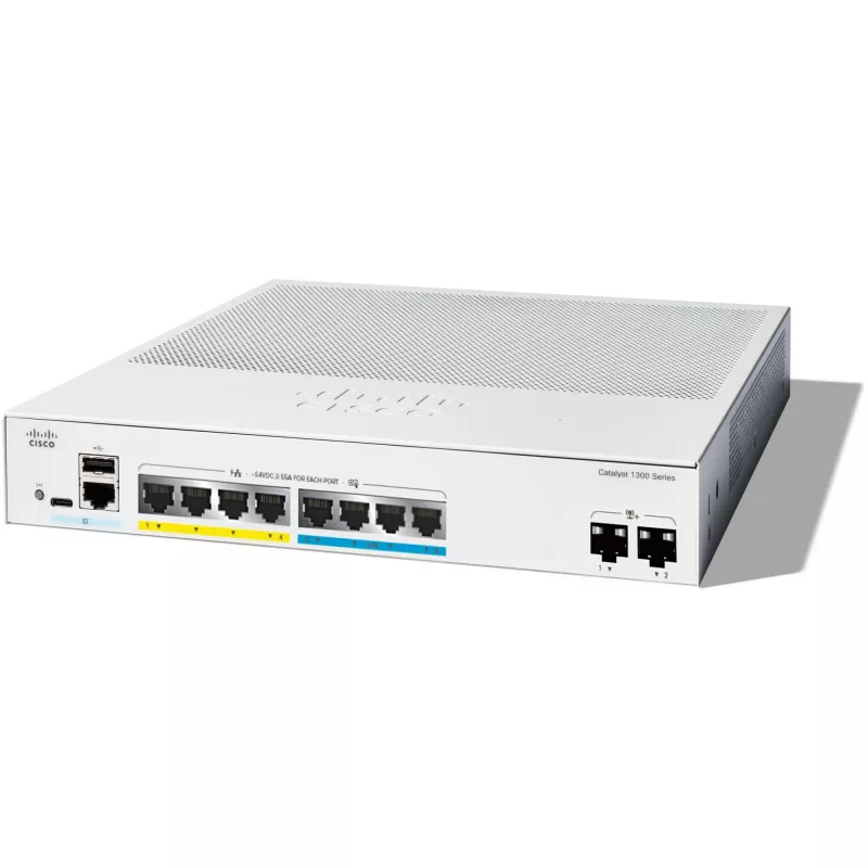 Valdomas komutatorius Cisco Catalyst C1300-8MGP-2X L2/L3 Gigabit Ethernet PoE