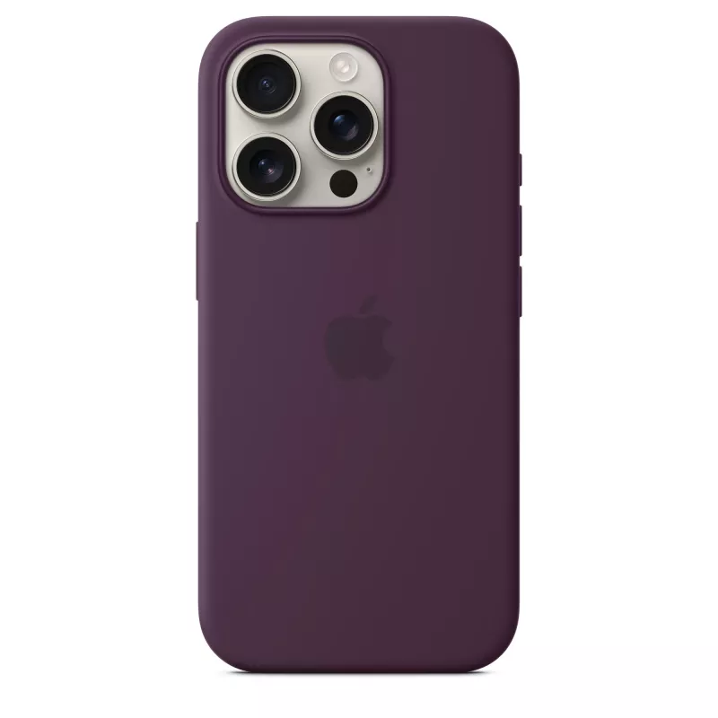 Apple iPhone 16 Pro silikoninis dėklas su MagSafe - slyvinis