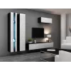 TV stovas cama meble VIGO NEW 30/180/40, 1800×400×300 mm, juodas viršus, medžio drožlių plokštės rėmas
