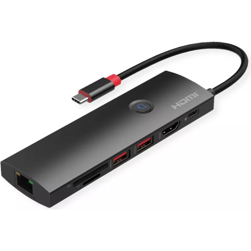 ROLINE USB-C dokinimo stotelė 4K HDMI 1x C PD 2xUSB3.2Gen2 1xGbE - Skaitmeninis/Duomenų (12.02.1126)