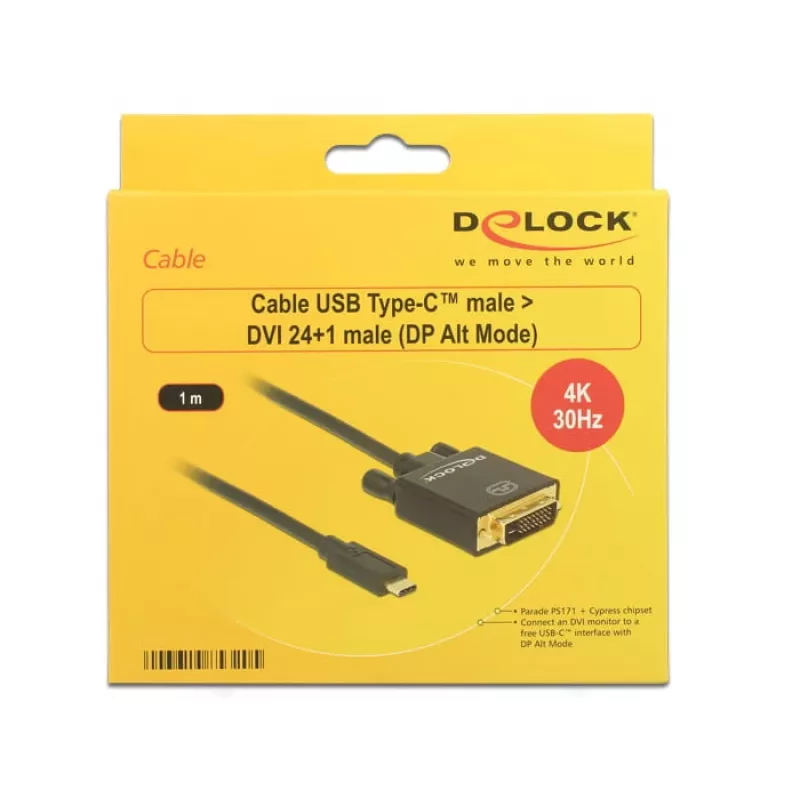 USB-C į DVI adapteris DeLOCK 1 m 85320