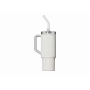 Termo puodelis su šiaudeliu Xiaomi Straw Mug White 1 L — nerūdijančio plieno vidus, sandarus, 240×132×97 mm