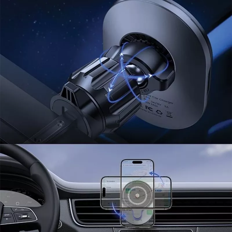 Automobilio laikiklis MagSafe 15W indukcinis juodas
