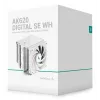 Oro aušintuvas DeepCool AK620 Digital SE White — dvigubi 120 mm ventiliatoriai, 6 šilumos vamzdeliai, PWM, LGA 1700 palaikymas, įmontuotas ekranas