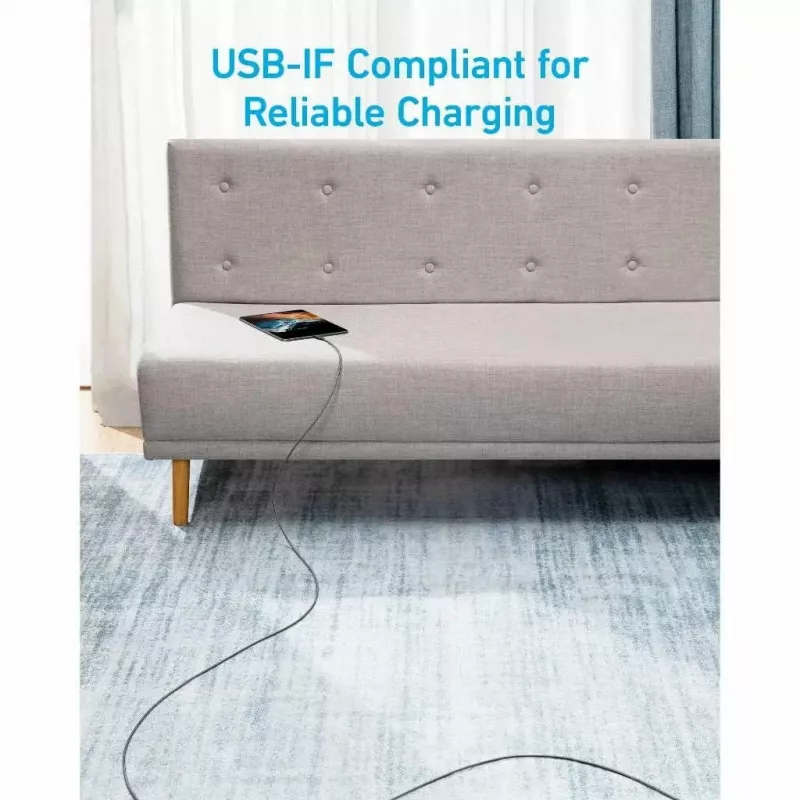 USB laidas Anker 322 1,8 m USB-C greitas įkrovimas duomenų perdavimas