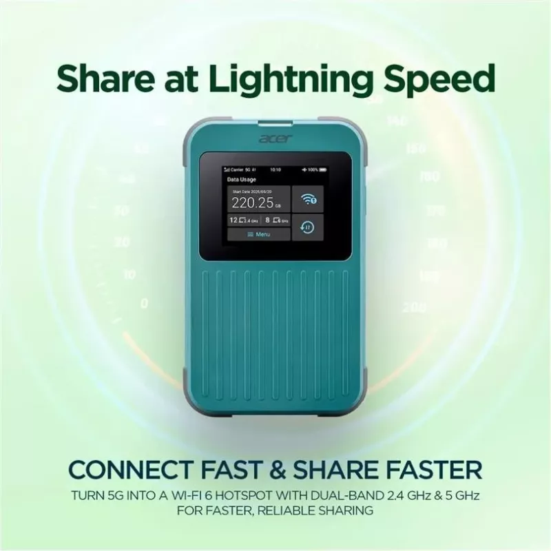 Nešiojamasis maršrutizatorius Acer Connect M4E 20GB Dviejų juostų Wi‑Fi 6 5G