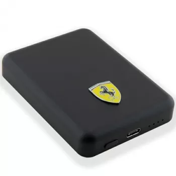 Ferrari Galiabank FEPB5MNCAK 15W 5000mAh Juoda/Juoda Metal Logo MagSafe