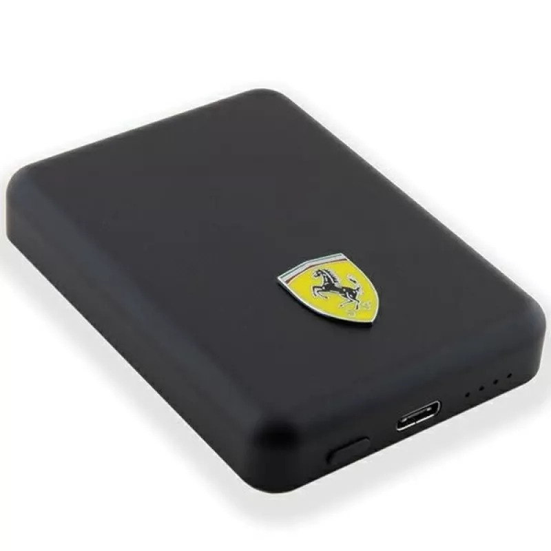 Ferrari Galiabank FEPB5MNCAK 15W 5000mAh Juoda/Juoda Metal Logo MagSafe