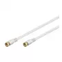 Wentronic Goobay SAT jungiamasis kabelis, 100% ekranuotas, auksuoti kontaktais, baltas, 1,5 m - F kištukas į F kištuką (67290)