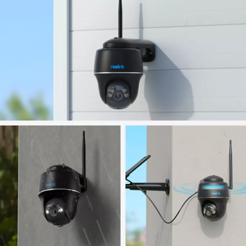 Reolink IP kamera ARGUS PT 5MP TYP-C juoda, maitinama baterijomis