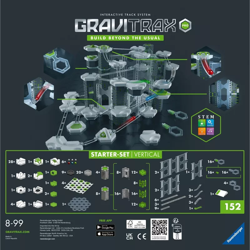 Žaislinis rutuliukų bėgis Ravensburger GraviTrax PRO Starter-Set Vertical amžius 8+