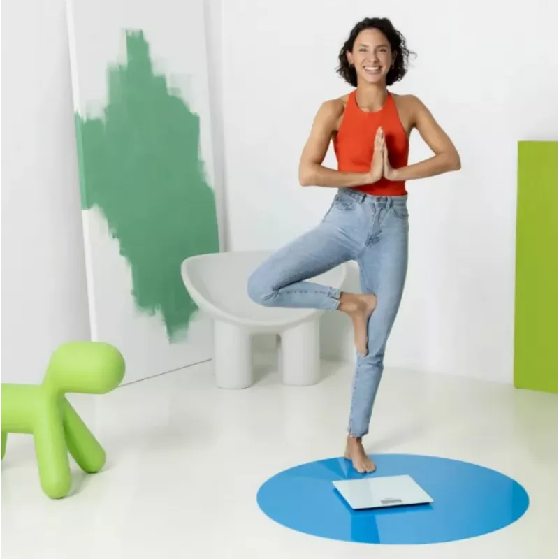 Ecomed by Medisana PS-72E asmeninės svarstyklės – 150 kg, stiklo platforma, baltos