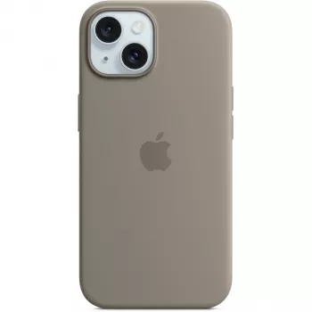 Silikoninis dėklas su „MagSafe“, skirtas „iPhone 15“ – molio spalvos