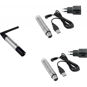 Apšvietimo DMX belaidis rinkinys EUROLITE QuickDMX siųstuvas 1x + imtuvas 2x (AKKU) modelis 20000900