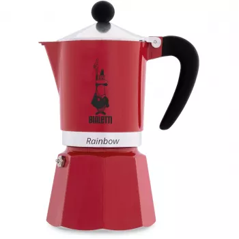 Bialetti viryklės espreso kavos virimo aparatas Rainbow 3 puodeliams raudonas
