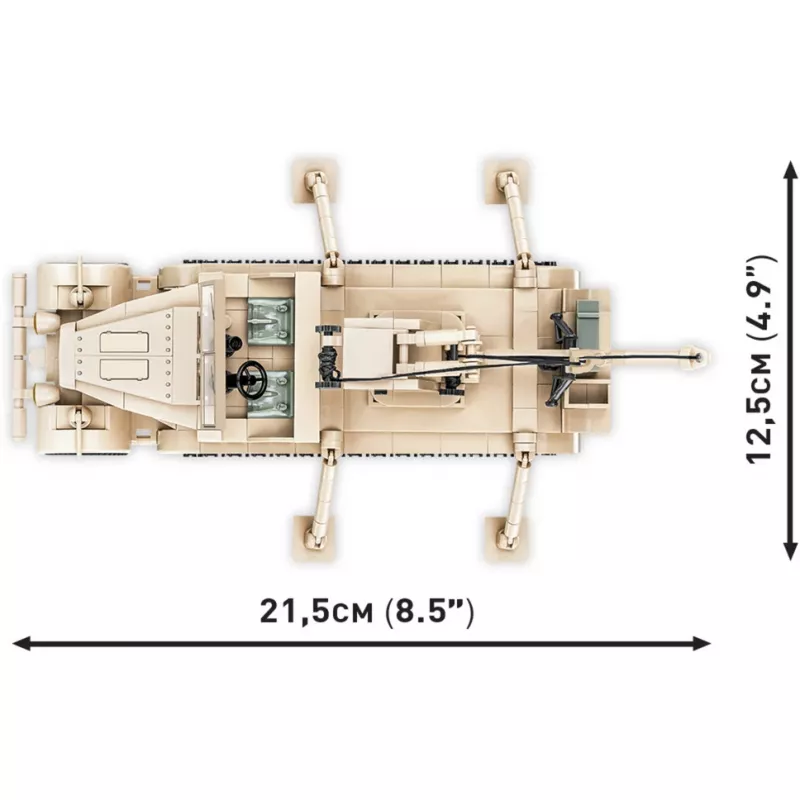 Statybiniai blokeliai Cobi Sd.Kfz. 9/1 Famo — Antrojo pasaulinio karo modelis, 498 dalys, įvairiaspalvis