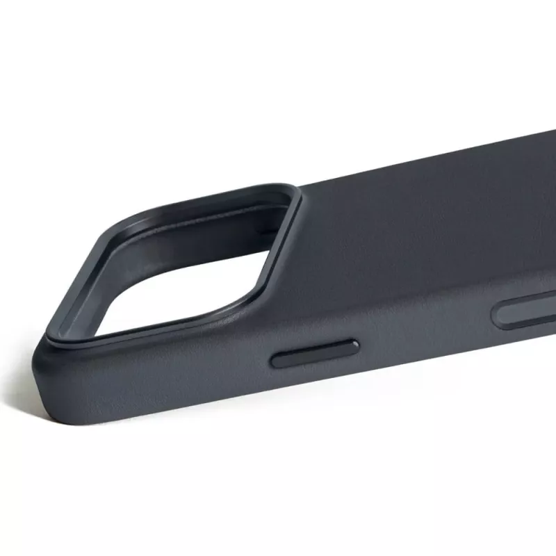 Mujjo pilna odinė dėklas MagSafe dėklas iPhone 17 Pro pilkas