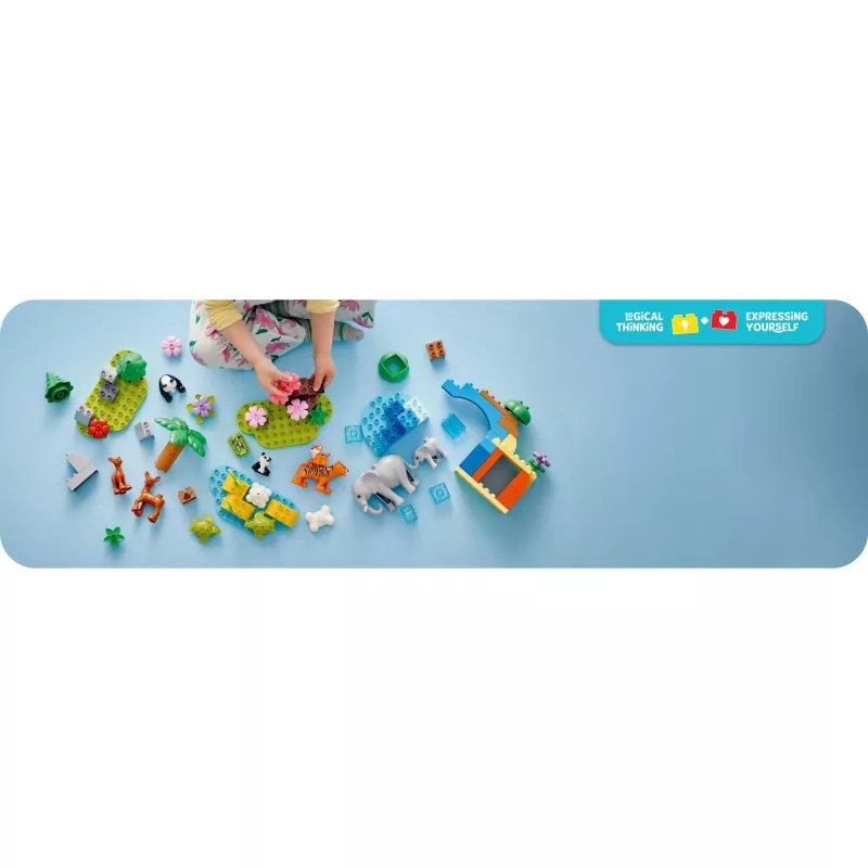 Žaislų rinkinys LEGO DUPLO Town Wild Animal Families 3-in-1 10446 — 92 dalys, amžius 2+, 200×220×340 mm