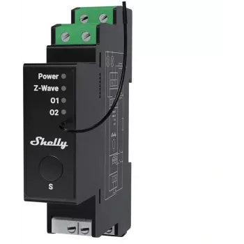 Shelly Wave Pro 2PM LR dviejų kanalų Z-Wave DIN bėgelio valdiklis