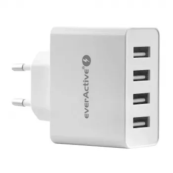 everActive telefono įkroviklis SC400 su 4 USB prievadais, bendra 5A išvestis, baltas